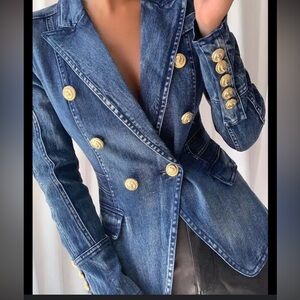Denim Blazer XS gold buttons